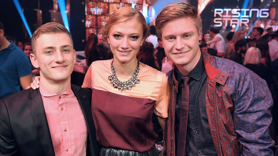 Sie sind die Sieger der Castingshow "Rising Star": "Unknown Passenger", Maximilian Böhle, Leonie Burger und Julian Vogl (l-r).