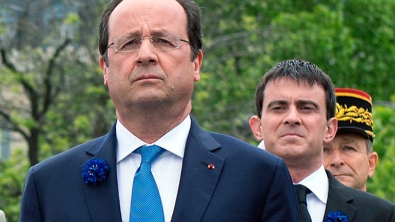 Tief in der Krise: Frankreichs Präsident Francois Hollande (links) und Ministerpräsident Manuel Valls