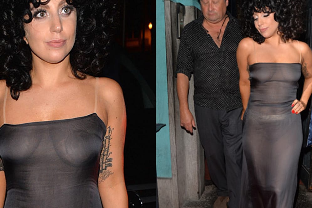 Lady Gaga gibt mit ihrem Outfit Rätsel auf.