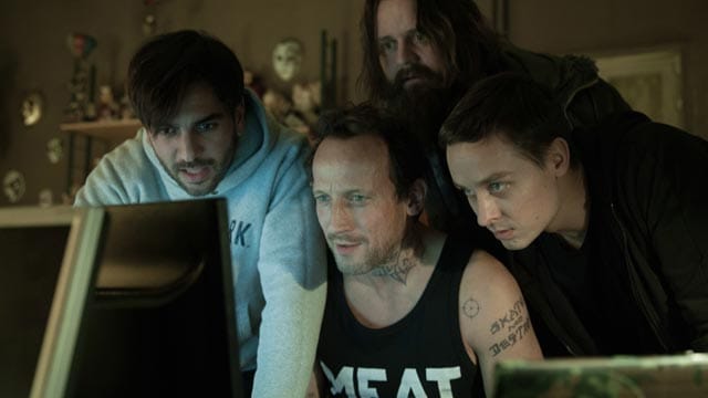 Geballte deutsche Film-Prominenz: Eylas M'Barek, Wotan Wilke Möhring, Antoine Monot und Tom Schilling im Thriller "Who Am I"