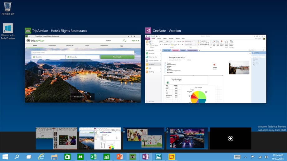 Mehrere Desktops: Für verschiedene Zwecke und Projekte lassen sich in Windows 10 mehrere Desktops einrichten. Je nach Bedarf wechselt man in den Desktop und findet dort seine Programme und abgelegte Dateien.