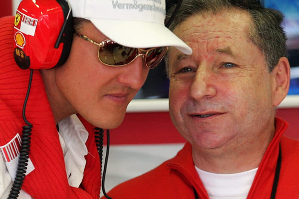 Die langjährigen Weggefährten Michael Schumacher (li.) und Jean Todt in den erfolgreichen Ferrari-Tagen.