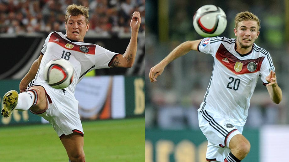 Edeltechniker Toni Kroos (li.) und Dauerläufer Christoph Kramer bilden Deutschlands neue Doppelsechs. Edeltechniker Toni Kroos (li.) und Dauerläufer Christoph Kramer bilden Deutschlands neue Doppelsechs.