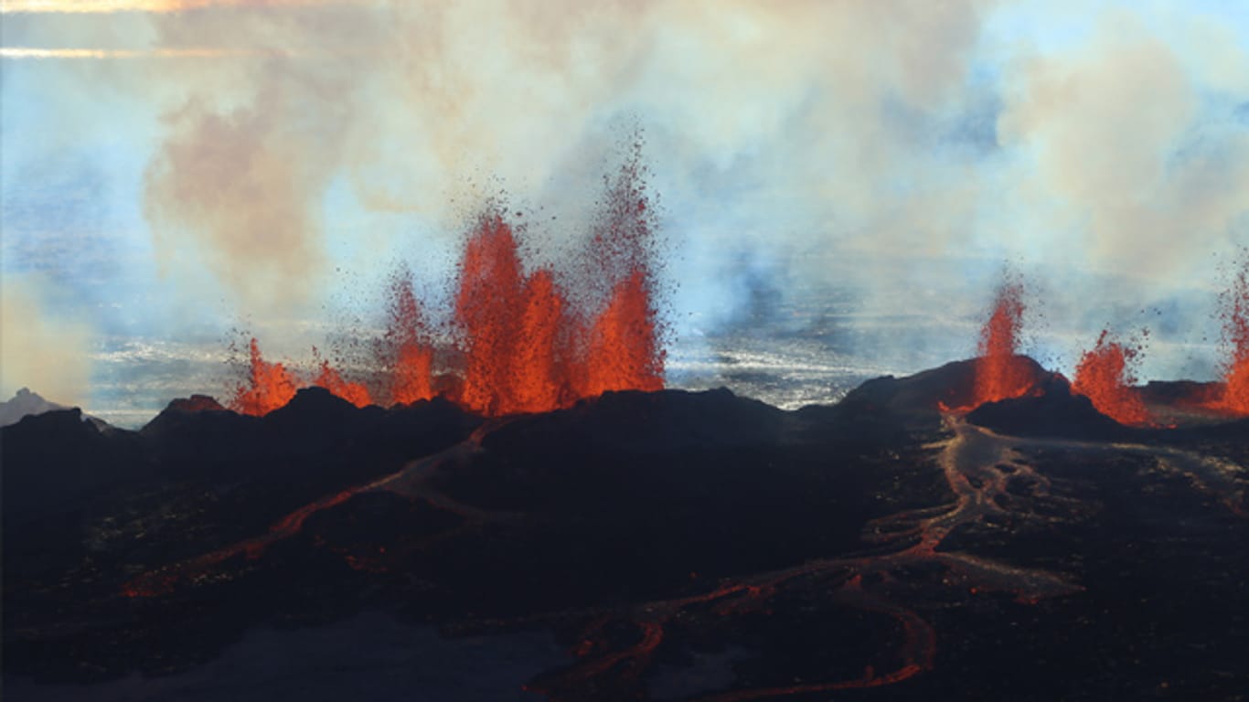 Der isländische Vulkan Bárdarbunga spuckt seit August Lava. Der Ausbruch erreicht historische Dimensionen: