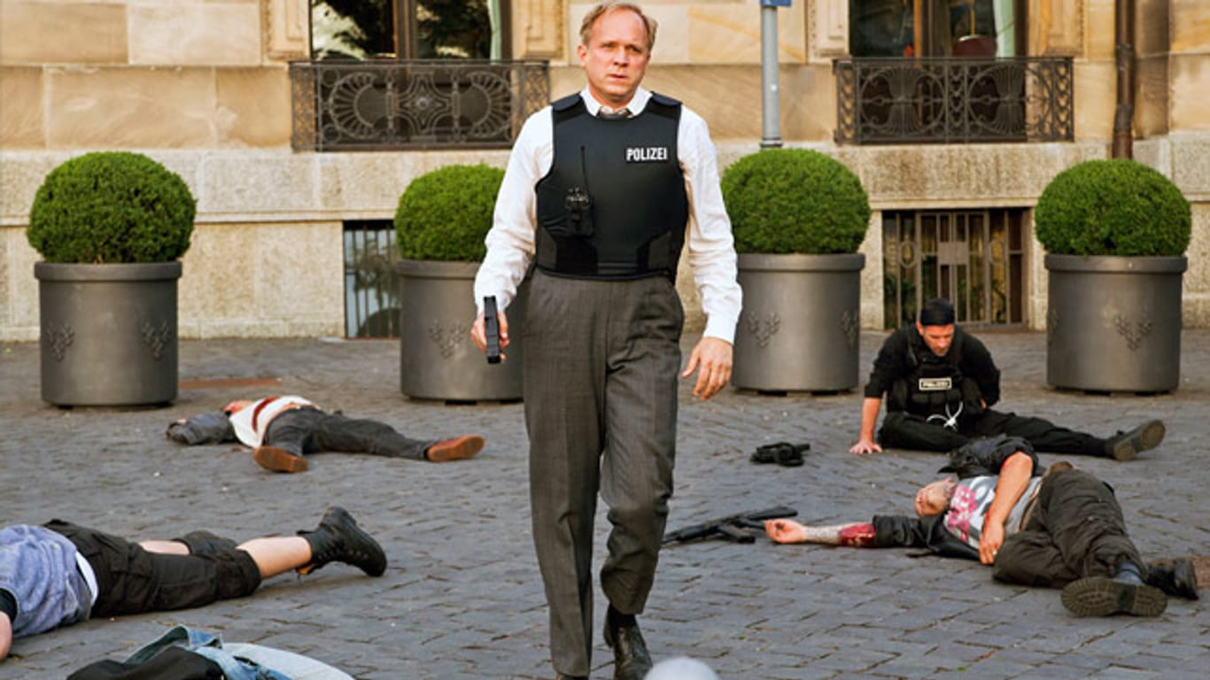Kommissar Felix Murot als LKA-Ermittler (Ulrich Tukur) in einer Szene der "Tatort"-Folge "Im Schmerz geboren".