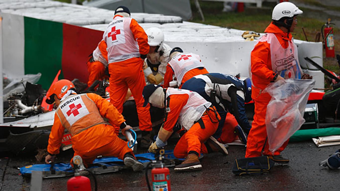 Jules Bianchi hat sich bei einem Rennunfall in Suzuka schwer verletzt.
