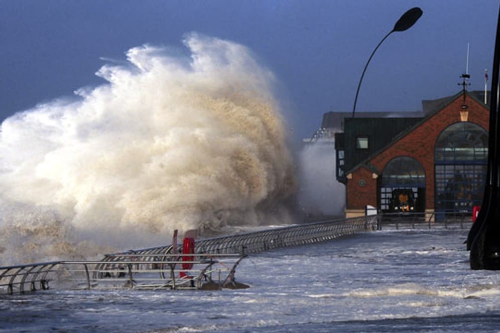 Überschwemmung im britischen Blackpool
