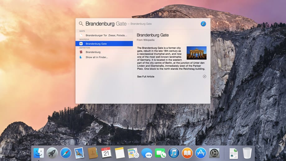 Apple stellte auch Mac OS X 10.10 Yosemite vor.