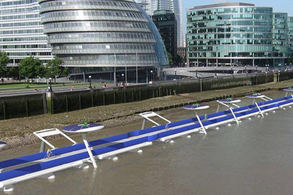 Entwurf des "Thames Deckway": ein schwimmender Radweg auf der Themse