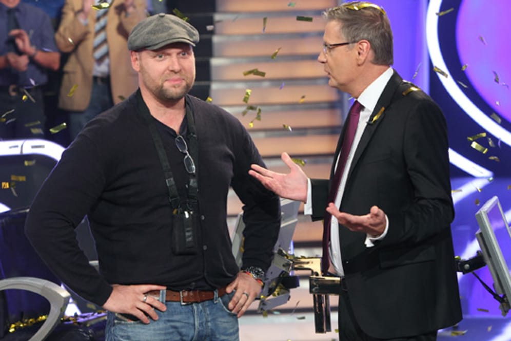 Thorsten Fischer (li.) hat bei Jauchs Jubiläums-Sendung eine Millionen Euro gewonnen.