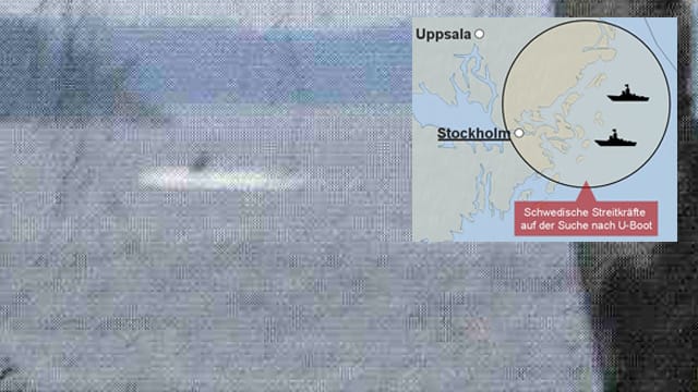 Diese schwarze Flosse im weißen Wasser hatte ein Amateur in den Schären vor Stockholm aufgenommen Diese schwarze Flosse im weißen Wasser hatte ein Amateur in den Schären vor Stockholm aufgenommen