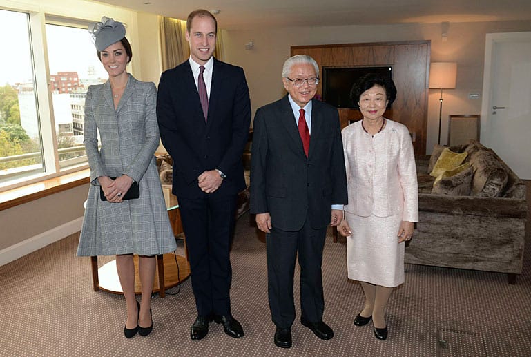 Gemeinsam mit ihrem Mann Prinz William empfing sie den Staatspräsidenten von Singapur, Tony Tan Keng Yam, und dessen Frau Mary Chee in London.
