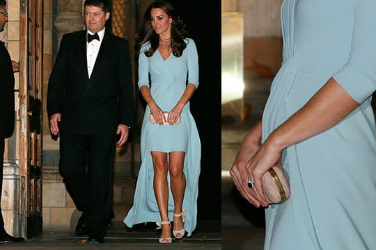 Herzogin Kate zeigte viel Bein und einen Hauch von Babybäuchlein.