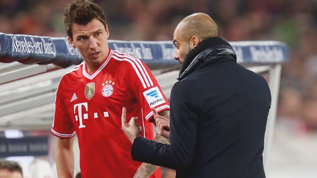 Mario Mandzukic (li.) und Pep Guardiola Mario Mandzukic (li.) und Pep Guardiola
