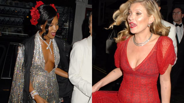 Naomi Campbell und Kate Moss auf Mario Testinos Geburtstagsgala.