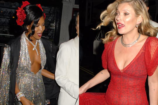 Naomi Campbell und Kate Moss auf Mario Testinos Geburtstagsgala.