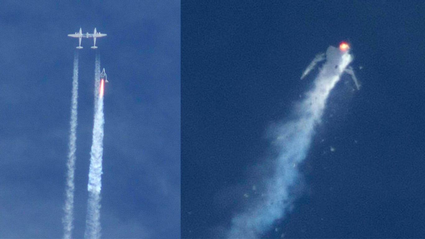Das "SpaceShipTwo" explodierte kurz nach dem Abkoppeln.