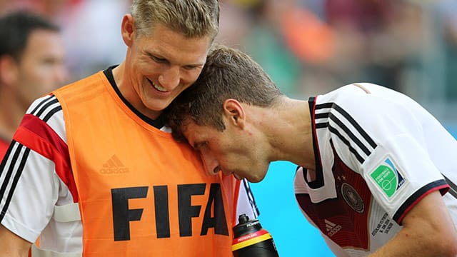 Gemeinsam Weltmeister in Brasilien: Bastian Schweinsteiger (li.) und Thomas Müller.