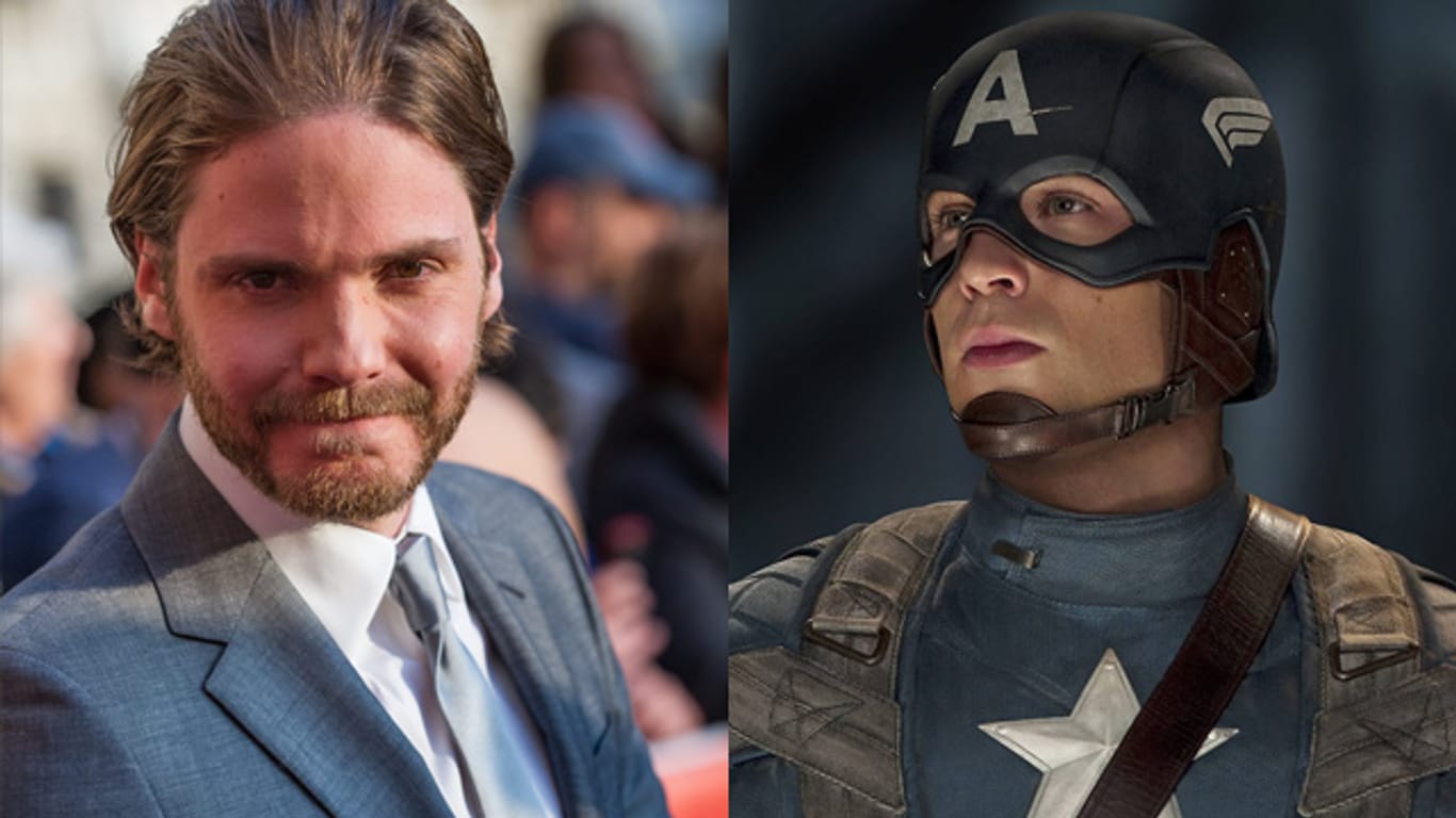 Demnächst gemeinsam in einem Film: Daniel Brühl und Chris Evans als Captain America