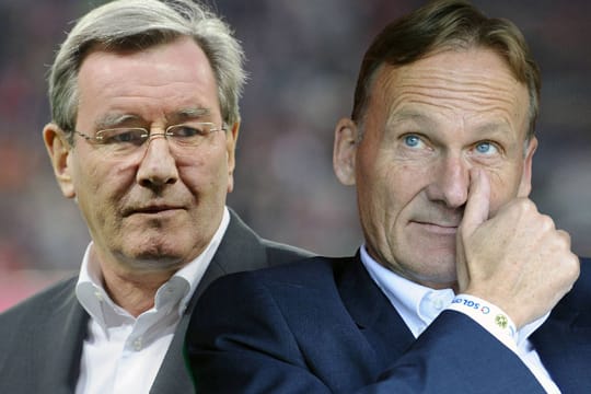 Ende der Eiszeit in Sicht? Bayern-Präsident Karl Hopfner (li.) und BVB-Geschäftsführer Hans-Joachim Watzke.