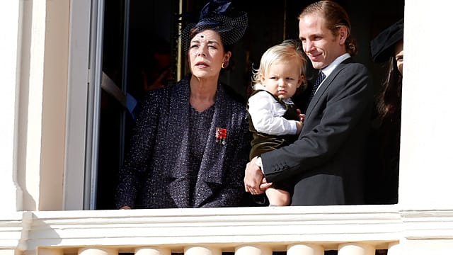 Andrea Casiraghi (r.), Söhnchen Sacha und Prinzessin Caroline von Hannover