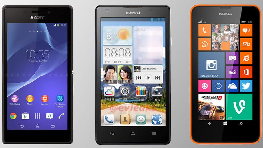 Die zehn besten Handys bis 200 Euro im Überblick. Mit dabei sind das Huawei Ascend G740, das LG G2 mini und das Sony Xperia M2
