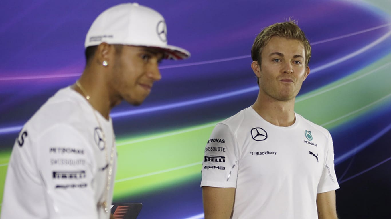 Letzter gemeinsamer Auftritt vor dem WM-Showdown: Lewis Hamilton (links) und Nico Rosberg