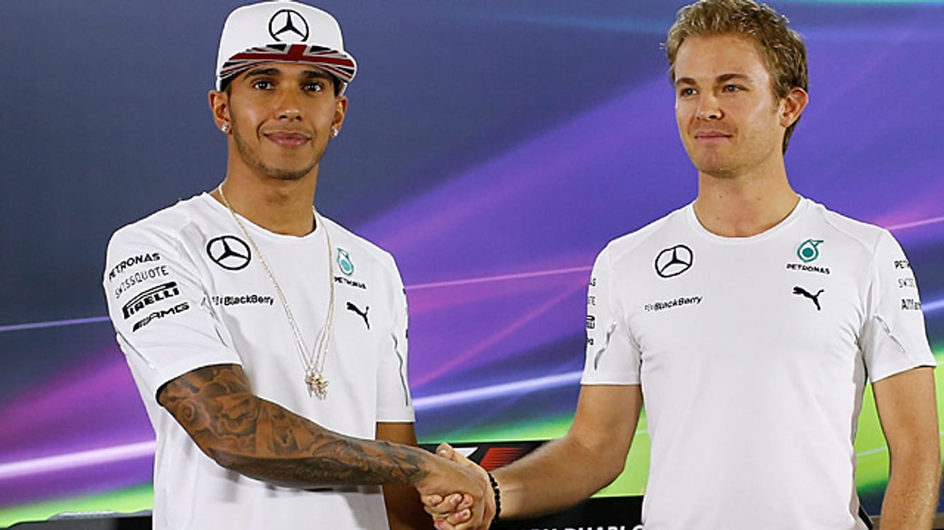 Lewis Hamilton (links) und Nico Rosberg: Wer macht am Sonntag das Rennen?