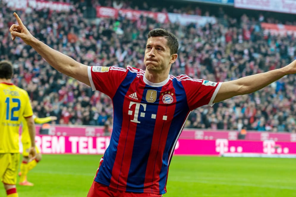 Bayern-Stürmer Robert Lewandowski beim Torjubel