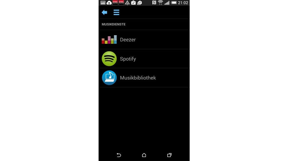 Eingeschränkte Auswahl: Deezer, Spotify und lokale Musikbibliotheken werden von der Bose-App zum Abspielen angeboten.