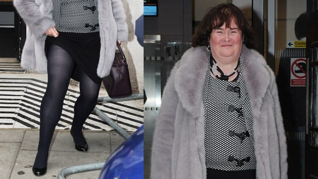 Susan Boyle alberte ausgelassen mit Fotografen herum.