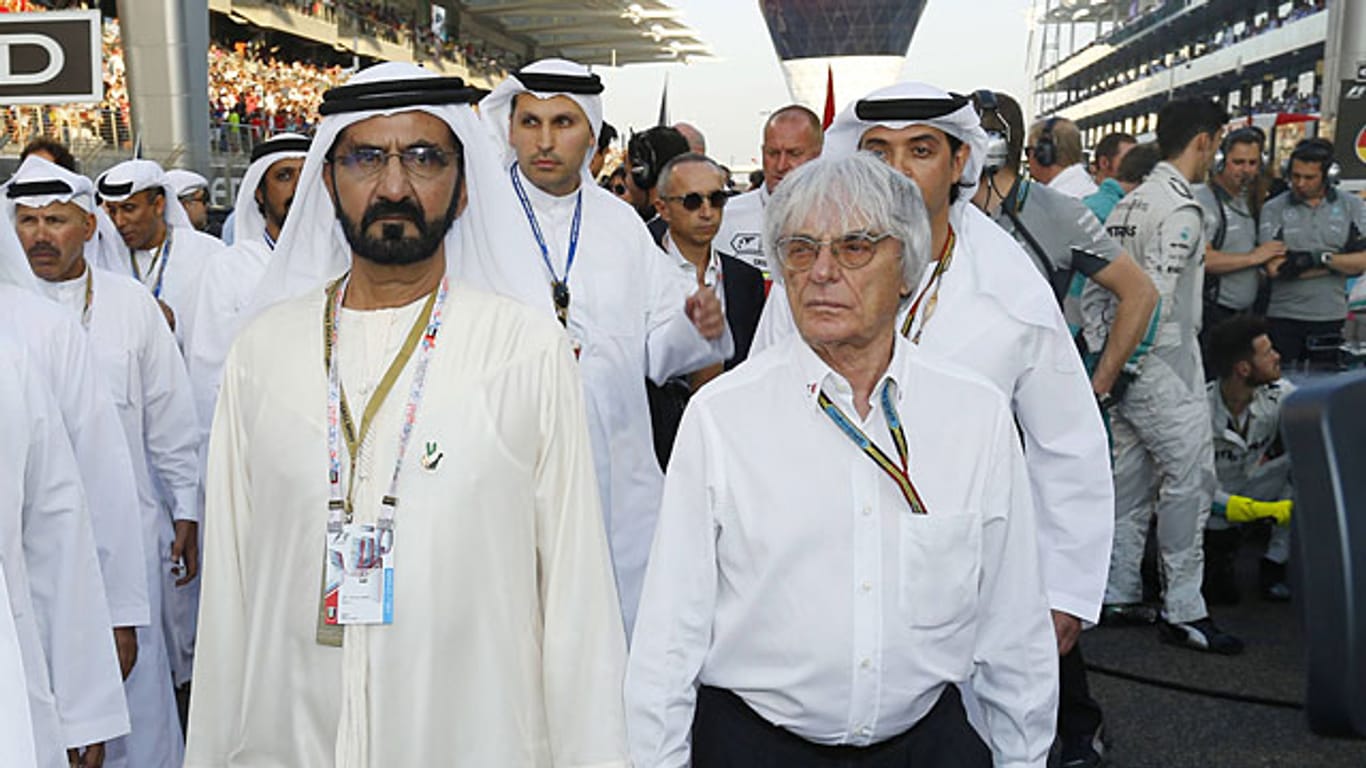 Bernie Ecclestone (rechts) weiß, wo das Geld locker sitzt: Ein Rennen in Katar wäre das dritte am Persischen Golf.