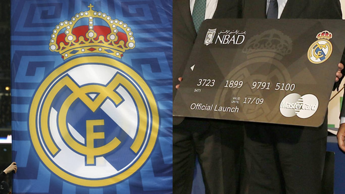 Stein des Anstoßes: Links das originale Logo von Real Madrid, rechts die neue Variante ohne das christliche Kreuz auf der Krone.
