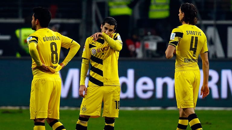Ilkay Gündogan, Henrich Mchitarjan und Neven Subotic (v.l.n.r.) haben mit Borussia Dortmund trotz großem Aufwand erneut keinen Sieg einfahren können.