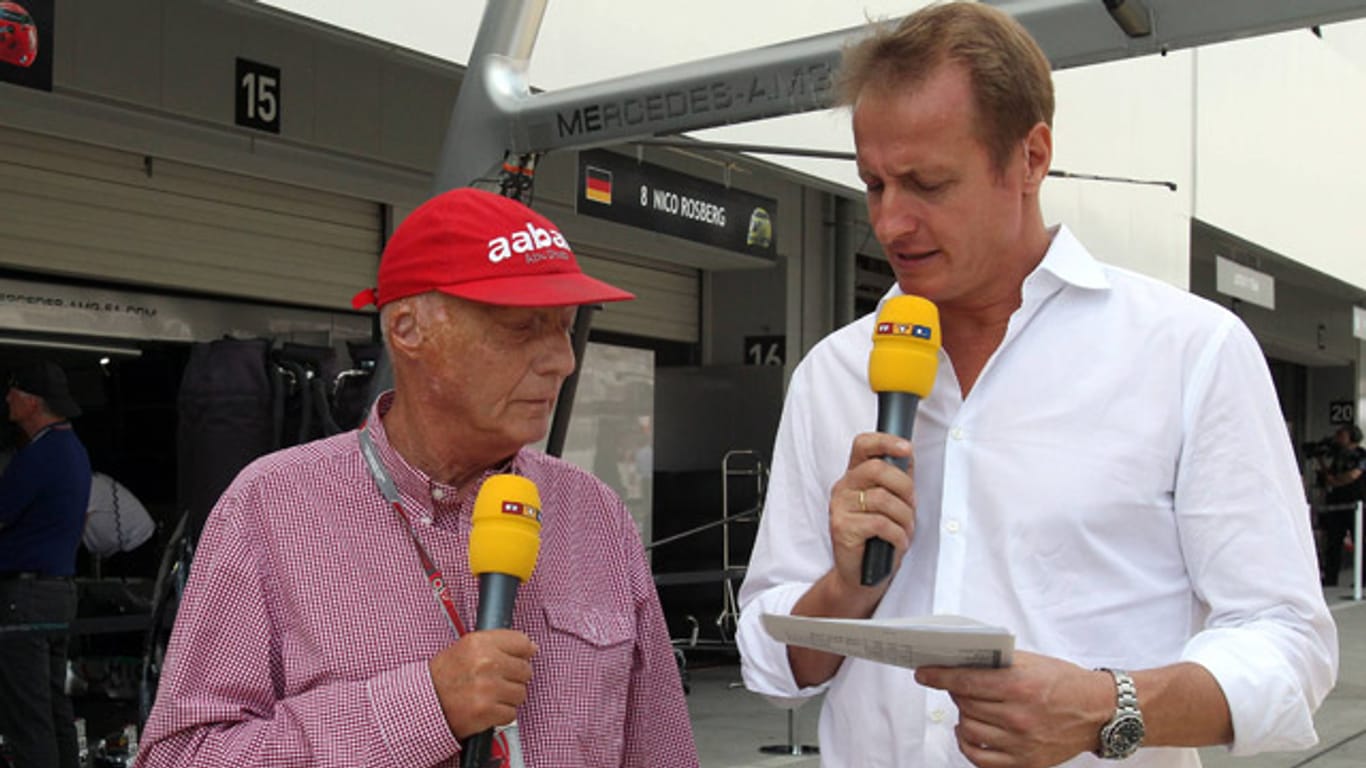 Seit Jahren die Formel-1-Gesichter bei RTL: Experte Niki Lauda (li.) und Moderator Florian König.