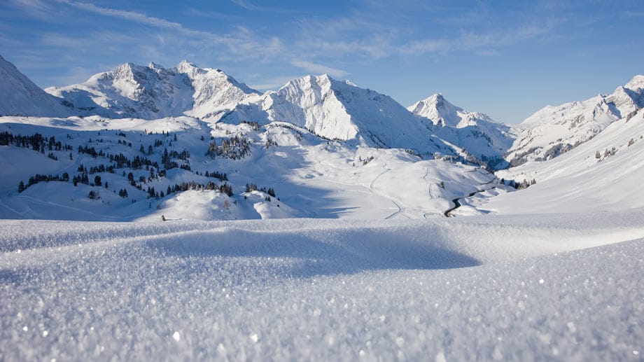Das schneereichste Skigebiet in Europa ist Warth-Schröcken in Vorarlberg.