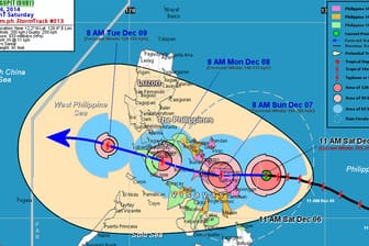 Meteorologen habe die Zugbahn von Taifun "Hagupit" über die Philippinen berechnet