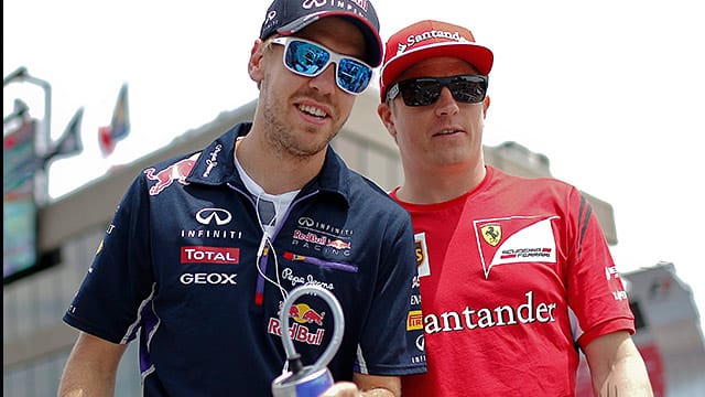 Kimi Räikkönen (re.) und Sebastian Vettel sind gute Kumpels.