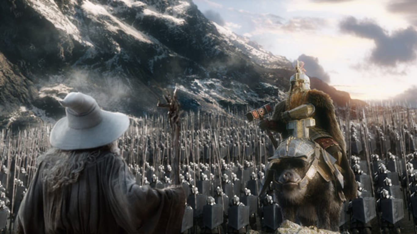 Gandalf steht einer Zwergen-Armee gegenüber.