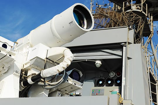 Die Strahlen-Kanone LaWS der U.S. Navy wurde in den vergangenen Monaten erfolgreich im Persischen Golf getestet.