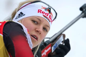 Miriam Gössner trifft beim Biathlon-Sprint in Hochfilzen nur bei sechs ihrer zehn Schüsse ins Schwarze.