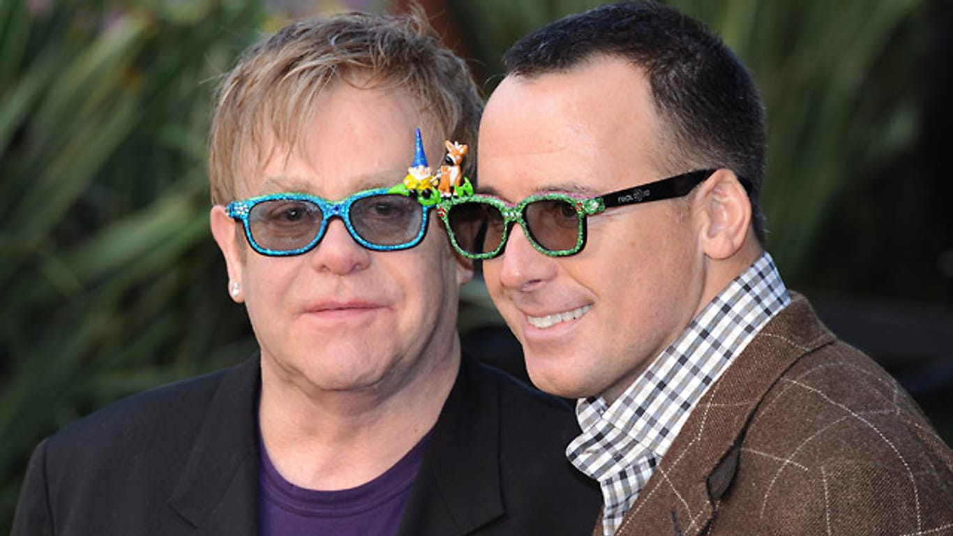 Elton John (li.) und David Furnish