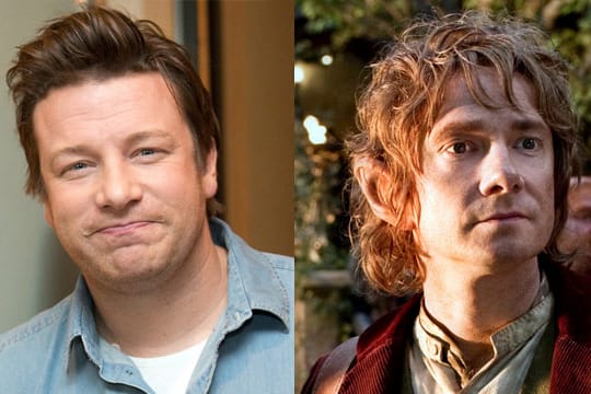 Jamie Oliver (li.) hätte mit Martin Freeman (re.) vor der Kamera von "Der Hobbit" stehen können.