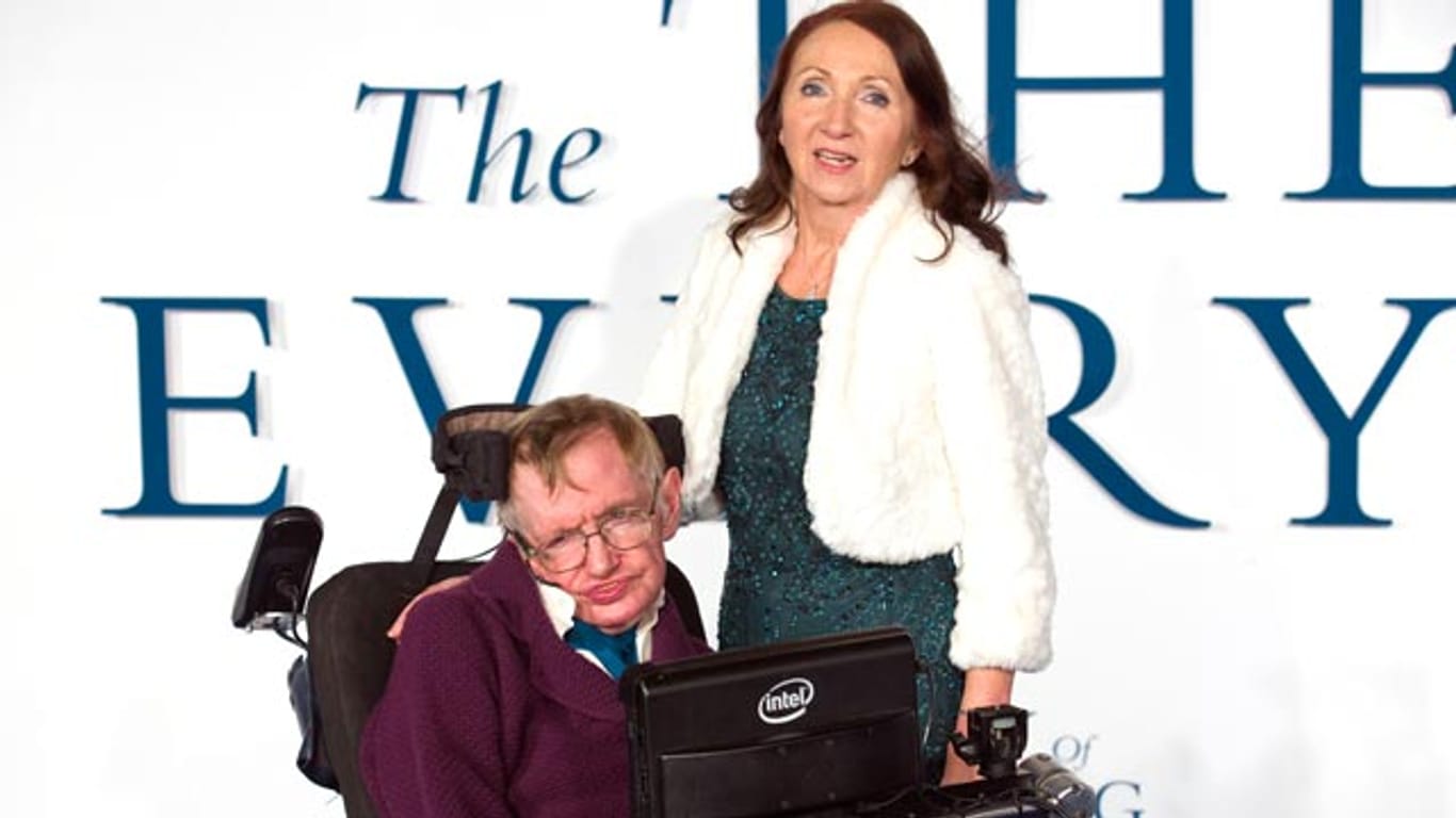 Stephen Hawking und seine Ex-Frau Jane Wilde bei der England-Premiere von "Die Entdeckung der Unendlichkeit"