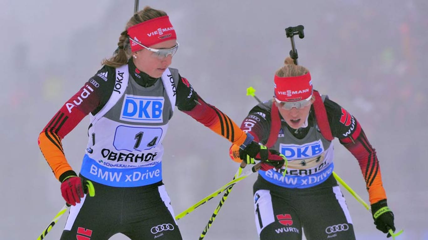 Karolin Horchler wechselt in Oberhof auf Schlussläuferin Franziska Preuss.