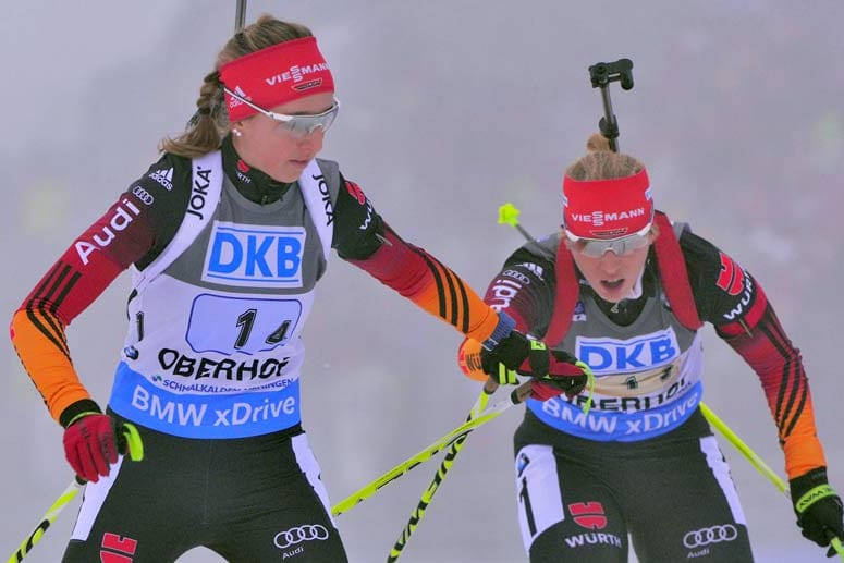 Karolin Horchler wechselt in Oberhof auf Schlussläuferin Franziska Preuss.