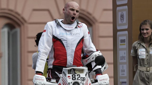 Michal Hernik, hier beim Start der Rallye Dakar in Buenos Aires.