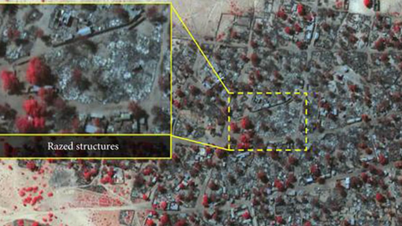 Mit Satellitenbildern will Amnesty das Ausmaß der Zerstörungen durch den Boko-Haram-Angriff in Baga dokumentieren