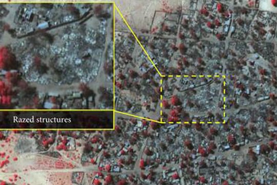 Mit Satellitenbildern will Amnesty das Ausmaß der Zerstörungen durch den Boko-Haram-Angriff in Baga dokumentieren