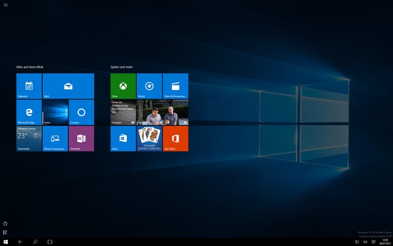 Die bekannte "Metro"-Ansicht aus Windows 8 wird es auch in Windows 10 geben. Bei Desktop-Rechnern ist diese allerdings optional und kann jederzeit aktiviert oder deaktiviert werden. Diese Funktion nennt sich "Tablet-Modus".